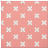 Tissu Croix blanche sur pêche (Échantillon)