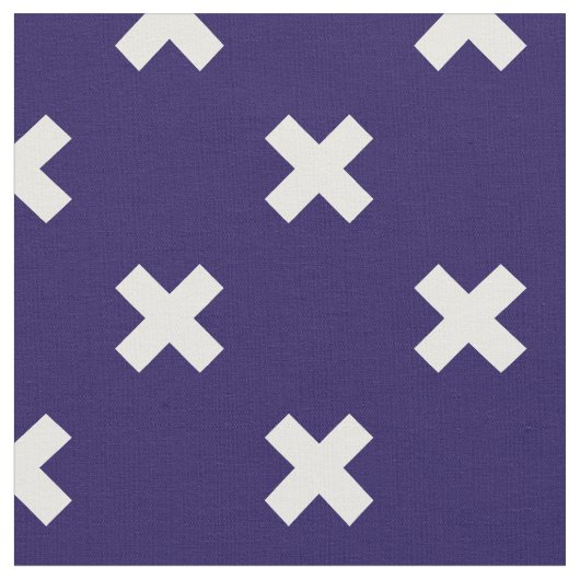 Tissu Croix blanches sur bleu marine (Fermer)