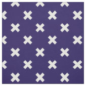 Tissu Croix blanches sur bleu marine (Échantillon)