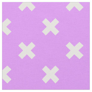 Tissu Croix blanches sur lilas