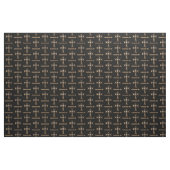 Tissu Croix celtique et crâne (or) (Yard)