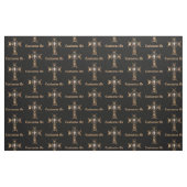 Tissu Croix celtique et crâne (or) (Fat Quarter)