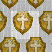 Tissu Croix chrétienne bouclier (Carreau)