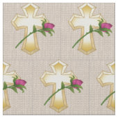 Tissu Croix Chrétienne Rose (Fermer)