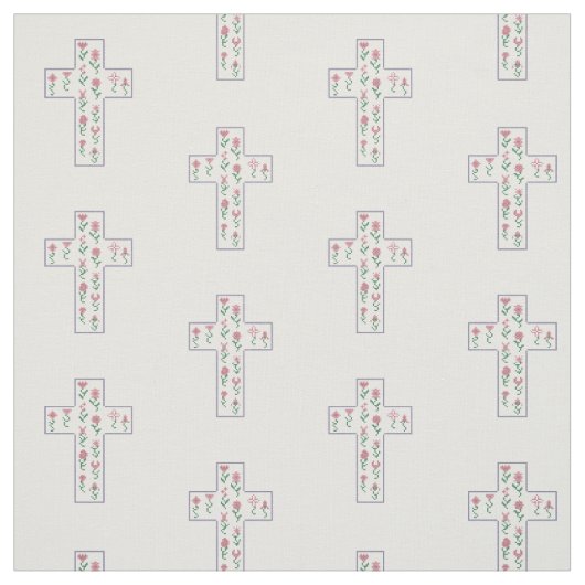Tissu Croix florale (Échantillon)