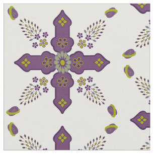 Tissu Croix Florale Méditerranéenne Dôme d'oignon russe