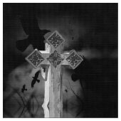 Tissu Croix gothique Lune GraveYard avec Corbeaux (Fermer)