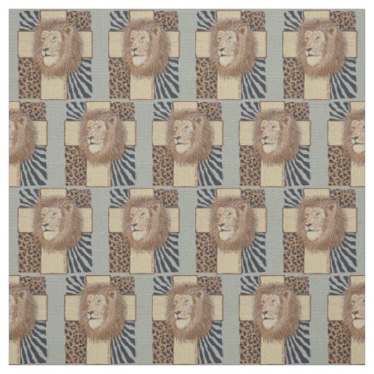 Tissu Croix Lion Chrétien (Échantillon)