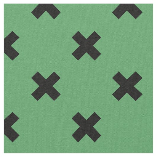 Tissu Croix noire sur le vert (Fermer)
