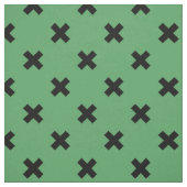 Tissu Croix noire sur le vert (Échantillon)