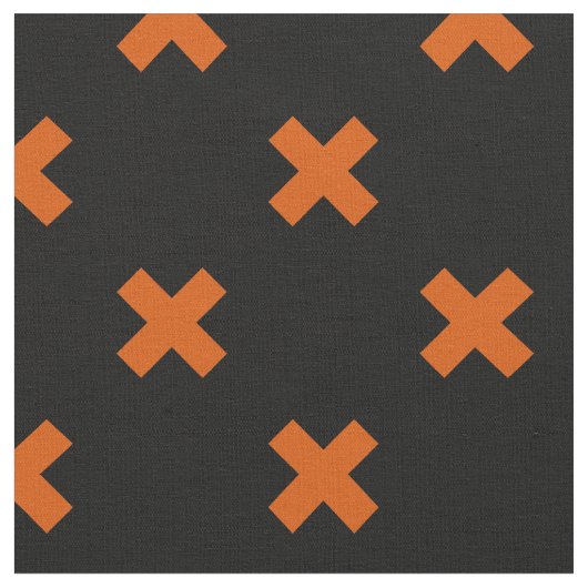 Tissu Croix orange sur le noir (Fermer)