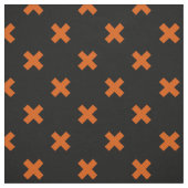 Tissu Croix orange sur le noir (Échantillon)