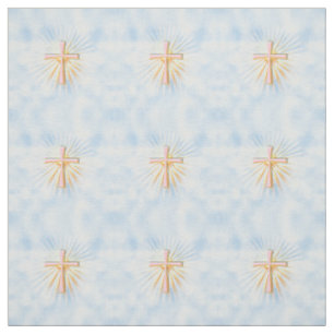 Tissu Croix religieuse aux rayons de lumière