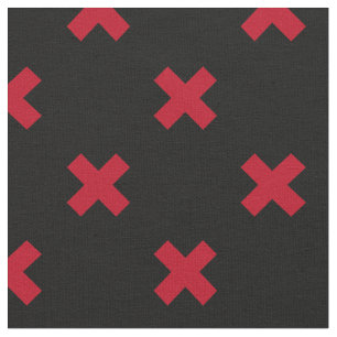 Tissu Croix rouge coutures sur noir