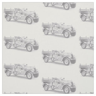 Tissu croquis au crayon de vieux camion de pompiers dess