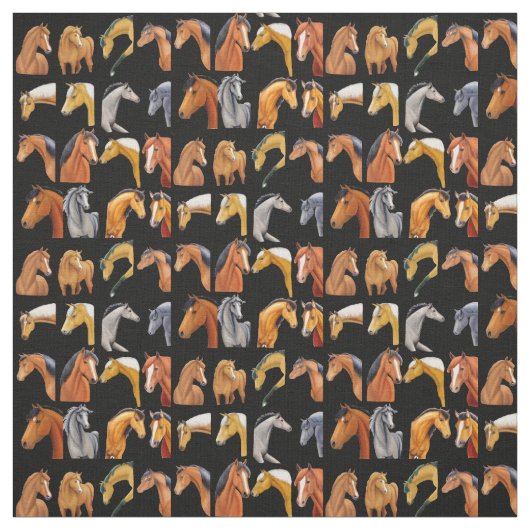 Tissu Croquis de chevaux (Échantillon)