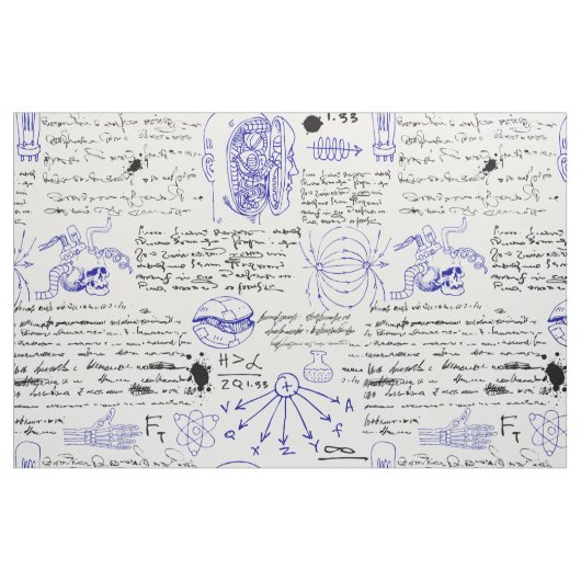 Tissu croquis scientifiques (Yard)