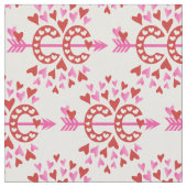 Tissu Cross Country Running Red Pink Love thème Fabric (Fermer)