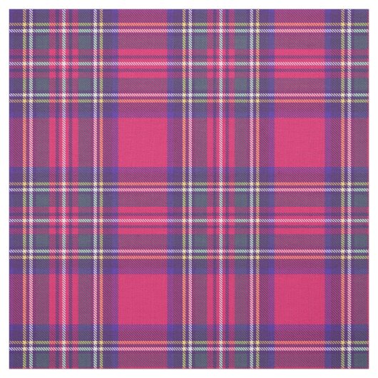 Tissu Cru plaid de 5 rose/bleu/vert/jaune/blanc (Échantillon)