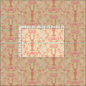 Tissu crustacés de cornwall damask cayenne nectar (Carreau)