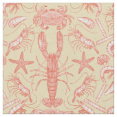 Tissu crustacés de cornwall damask cayenne nectar (Fermer)