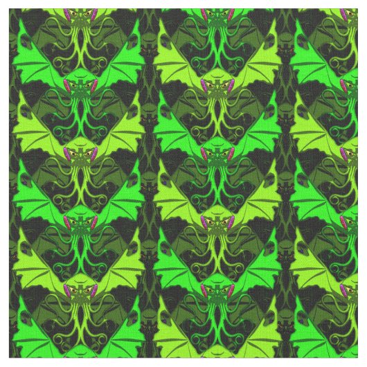 Tissu Cthulhu à ailes (Fermer)