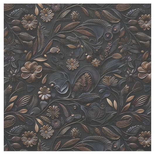 Tissu Cuir à outils en cuivre noir rustique (Fermer)