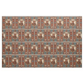 Tissu Cuir Occidental Imprimer Turquoise Brown Avec Stee (Yard)