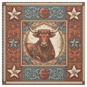 Tissu Cuir Occidental Imprimer Turquoise Brown Avec Stee (Échantillon)