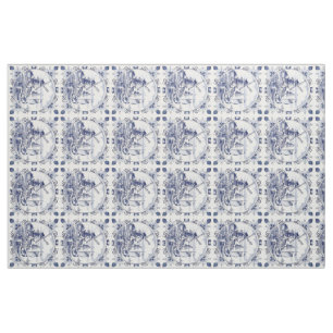 Tissu Cuisine à vent hollandaise Vintage Sailboat Delft