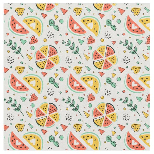 Tissu Cuisine en coton pastèque (Fermer)