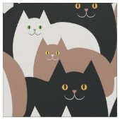 Tissu Cuisine noire, blanche et Brown chatte Motif de ch (Détail)