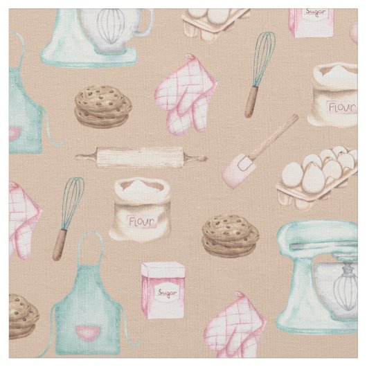 Tissu Cuisson à l'aquarelle Tan (Fermer)