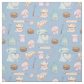 Tissu Cuisson aquarelle bleu (Échantillon)