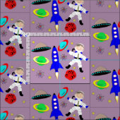 Tissu Cume Espace Extérieur Thème (Carreau)