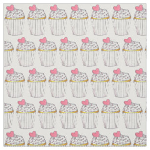 Tissu Cupcake Coeur Rose Saupoudrer Gâteau Vente de gâte