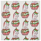 Tissu cupcake de noël de la licorne (Échantillon)