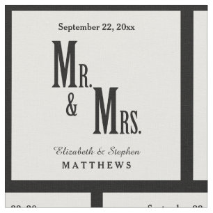 Tissu Custom M. et Mme Mariage Modèle