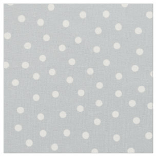 Tissu Customisez vos propres pois blancs en gris