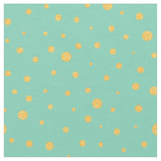 Tissu Customisez vos propres pois d'or en vert (Fermer)