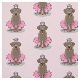 Tissu Cute Ballet Princesse Chocolat Labrador Retriever
