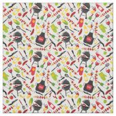 Tissu Cute BBQ Thème Grill Kebab Saucisson Cuisine Cuisi (Échantillon)
