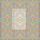 Tissu Cute bleue Orange rose violet blanc de marguerite (Carreau)