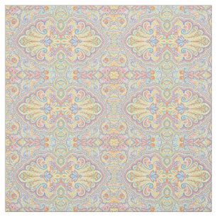 Tissu Cute bleue Orange rose violet blanc de marguerite