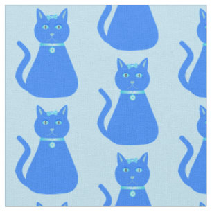 Tissu Cute Blue Baby Boy Chat Motif