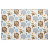 Tissu Cute Blue Jungle Animaux Baby Boy Custom Monogramm (Fat Quarter)