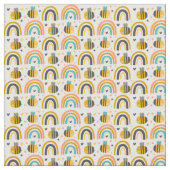 Tissu Cute Bumble Bee et Rainbows Motif (Fermer)
