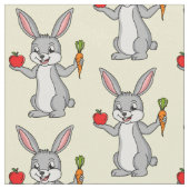 Tissu Cute bunny rabbit with vegetables (Fermer)