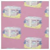 Tissu Cute Camper sur la plage (Échantillon)
