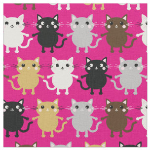 Tissu Cute Cartoon Chats Baby Nursery Enfants Salle Rose